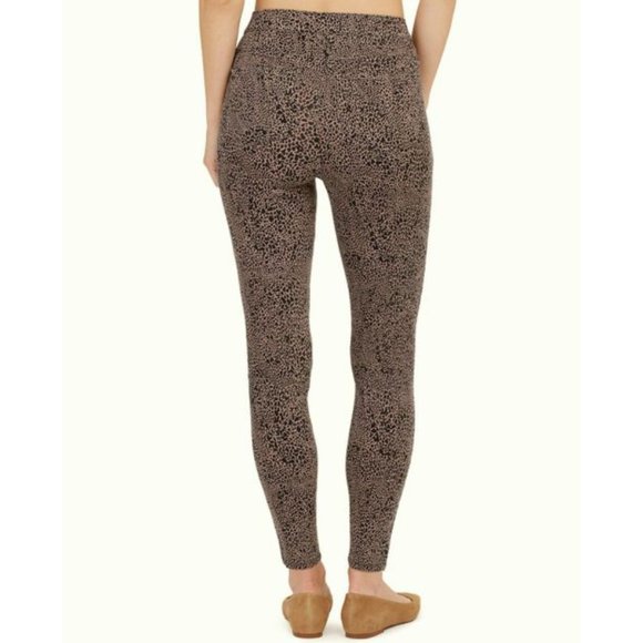 Spanx Jean-ish Ankle Leggings Desert Dot Taupe Animal Print Jeggings Skinny Jean - Picture 3 of 14